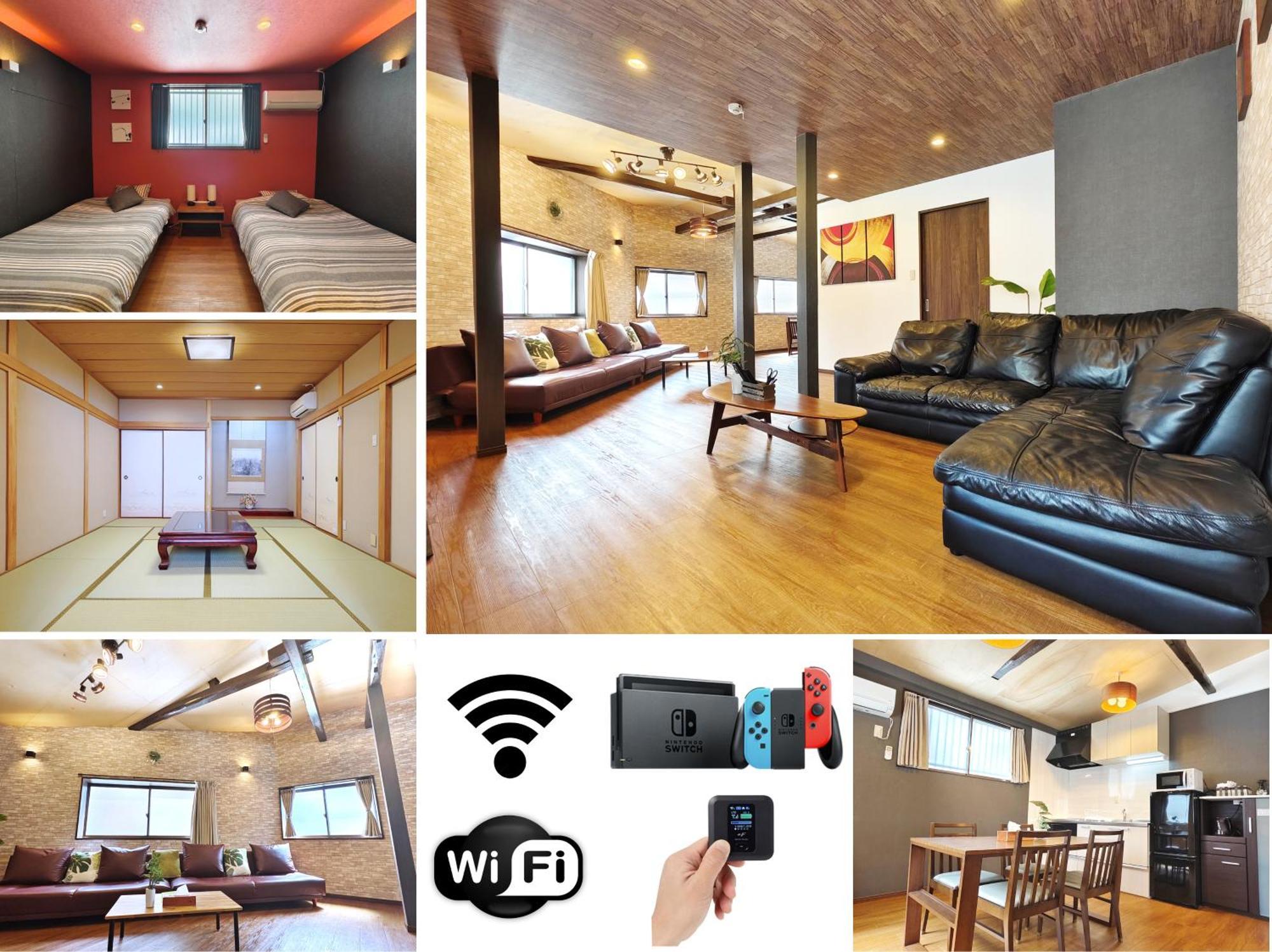清潔#快適#広々なんば駅徒歩8分#9名宿泊可#Wi-Fiswitch#大画面tv 大阪 外观 照片